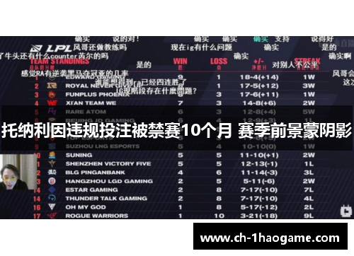 托纳利因违规投注被禁赛10个月 赛季前景蒙阴影 托纳利因违规投注被禁赛10个月 赛季前景蒙阴影